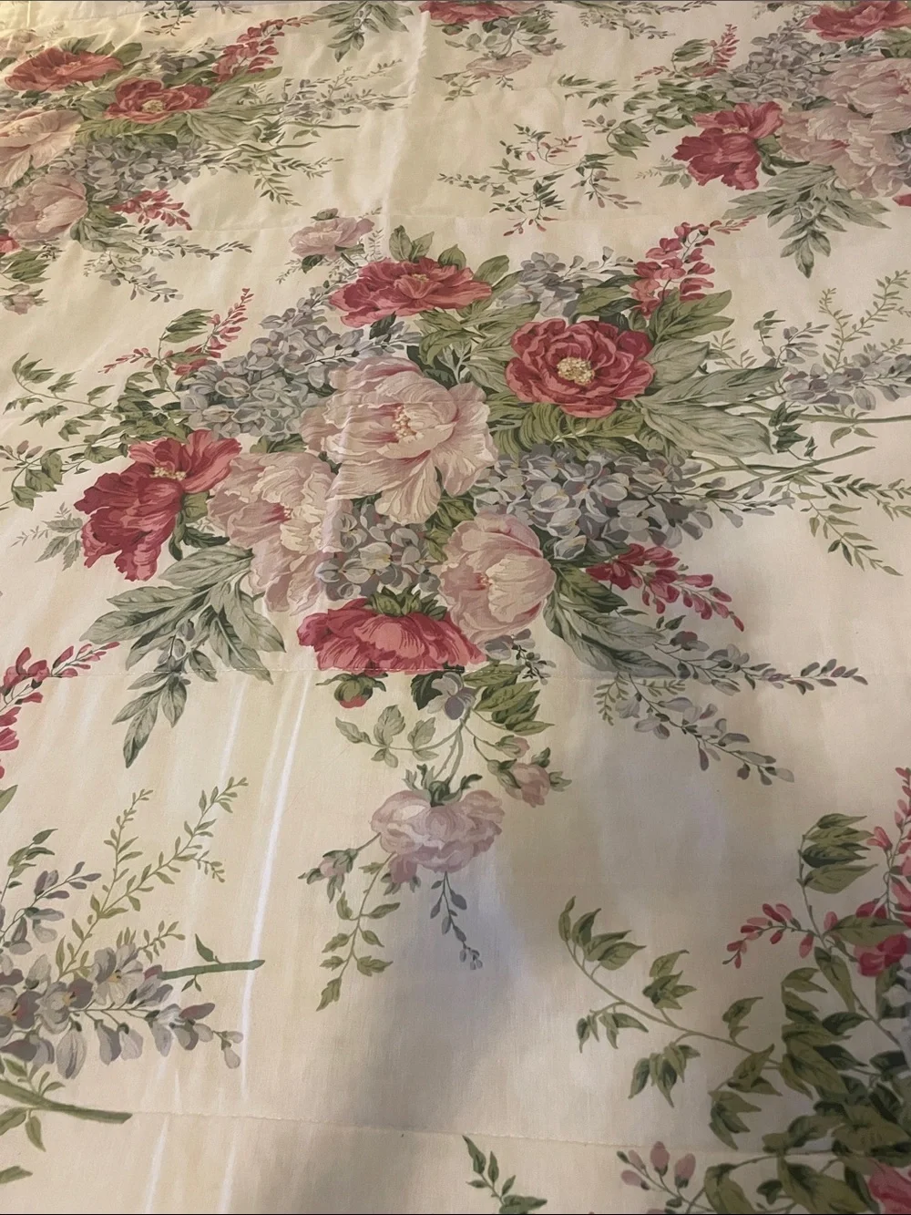 Vintage cottagecore Floral reversible comforter Bedspread shabby chic botanical
